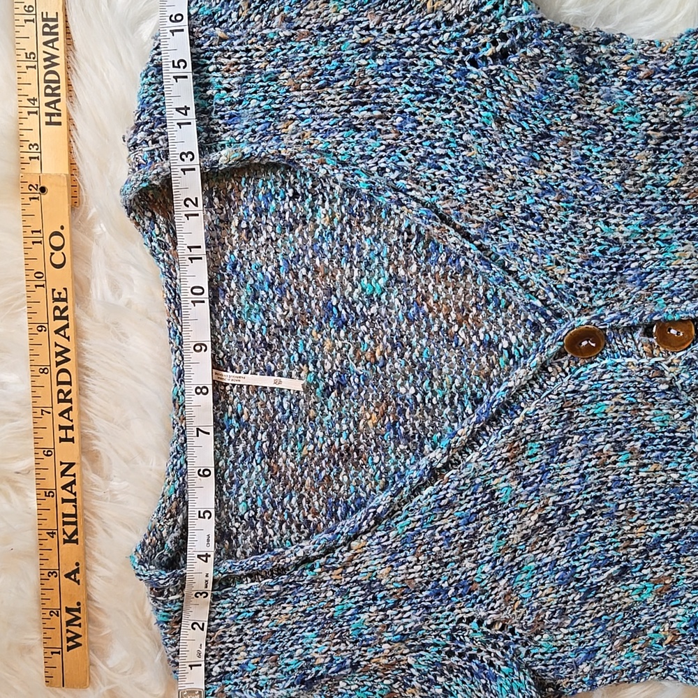 Free People Blue Knit Cardigan with Wooden Buttons - Picture 9 of 10